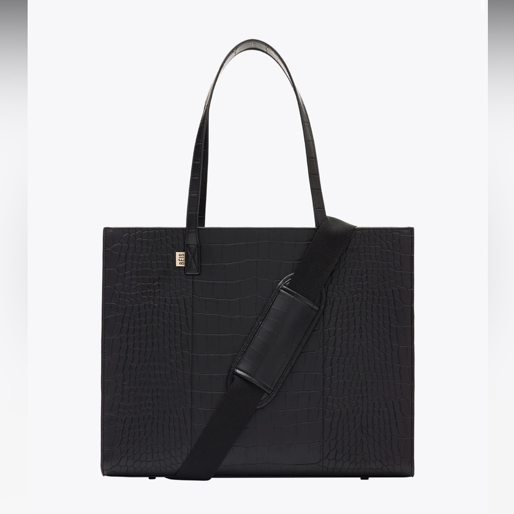 BEIS Large Work Tote in Black Croc. In amazing condition!